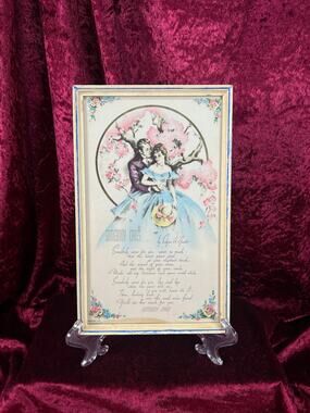 Vintage Wood Framed Art Print - 1938 Somebody Cares Edgar A. Guest Poem